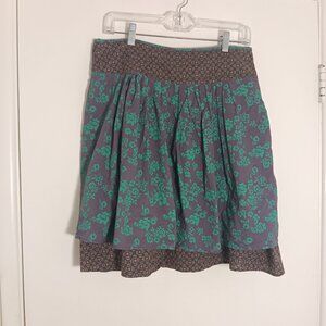 Angie  Boho Floral  Cotton Tiered Skirt Womens  Medium